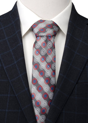 Marvel Captain America Gray Stripe Men's Tie