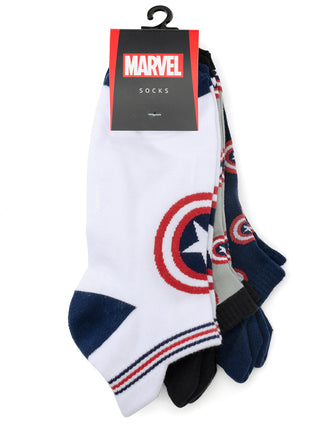 Marvel Captain America Ankle Socks 3-Pack and Lapel Pin Gift Set