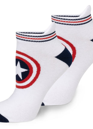 Marvel Captain America Ankle Socks 3-Pack and Lapel Pin Gift Set