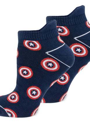 Marvel Captain America Ankle Socks 3-Pack and Lapel Pin Gift Set