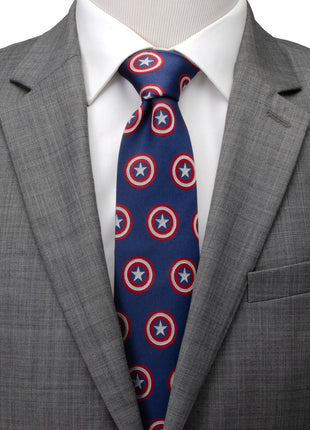 Marvel Captain America Hidden Message Blue Men's Tie