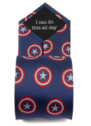 Marvel Captain America Hidden Message Blue Men's Tie