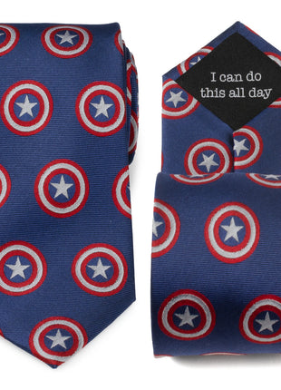 Marvel Captain America Hidden Message Blue Men's Tie
