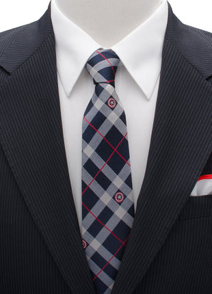 Marvel Captain America Blue Plaid Tie