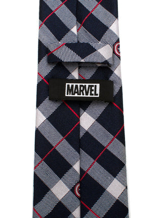 Marvel Captain America Blue Plaid Tie