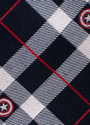 Marvel Captain America Blue Plaid Tie