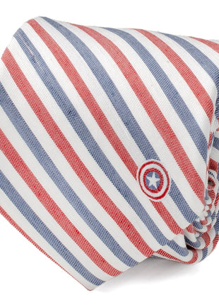 Marvel Captain America Striped White Men's Tie