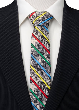 Marvel Comic Stripe Tan Men's Tie