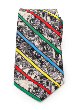 Marvel Comic Stripe Tan Men's Tie