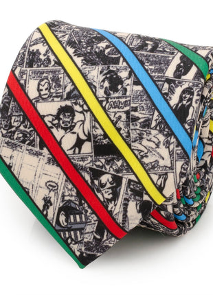 Marvel Comic Stripe Tan Men's Tie