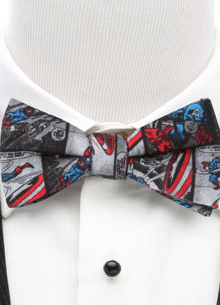 Marvel Captain America Comic Gray Men's Bow Tie