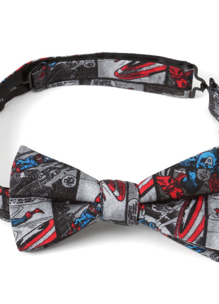 Marvel Captain America Comic Gray Men's Bow Tie