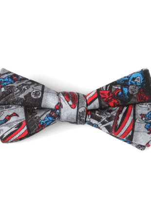 Marvel Captain America Comic Gray Men's Bow Tie