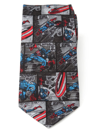 Marvel Captain America Comic Gray Men's Tie