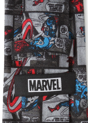 Marvel Captain America Comic Gray Men's Tie