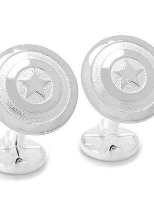 Marvel Captain America Shield Sterling Silver 3D Cufflinks