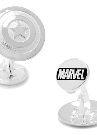 Marvel Captain America Shield Sterling Silver 3D Cufflinks