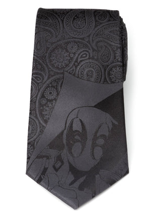 Marvel Deadpool Hidden Paisley Black Silk Men's Tie