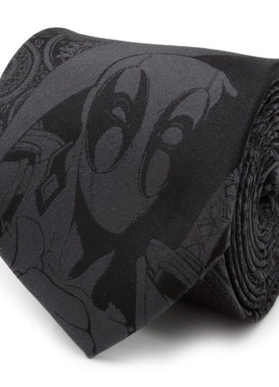 Marvel Deadpool Hidden Paisley Black Silk Men's Tie