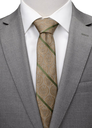 Marvel Guardians of the Galaxy Groot Tan Striped Men's Tie