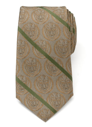 Marvel Guardians of the Galaxy Groot Tan Striped Men's Tie