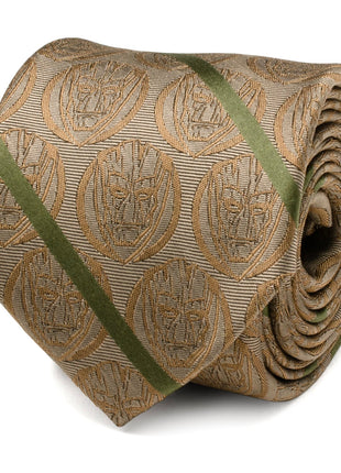 Marvel Guardians of the Galaxy Groot Tan Striped Men's Tie
