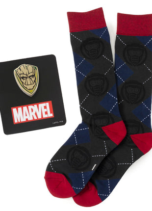 Marvel Guardians of the Galaxy Groot Star-Lord Charcoal Argyle Gift Set