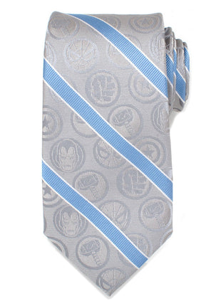 Marvel Comics Gray and Blue Stripe Men's Tie