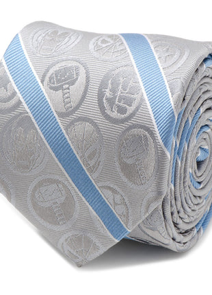 Marvel Comics Gray and Blue Stripe Men's Tie