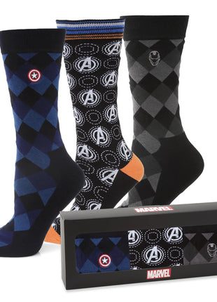 Marvel Argyle 3 Socks Pack and Lapel Pin Gift Set
