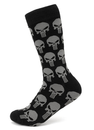 Marvel Punisher Black Socks and Silver Lapel Pin Gift Set