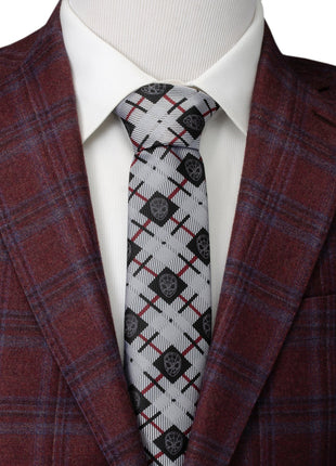 Marvel Spider-Man Plaid Black Men's Tie
