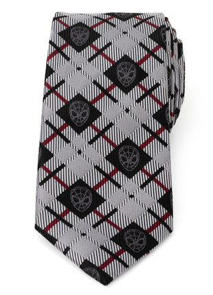Marvel Spider-Man Plaid Black Men's Tie
