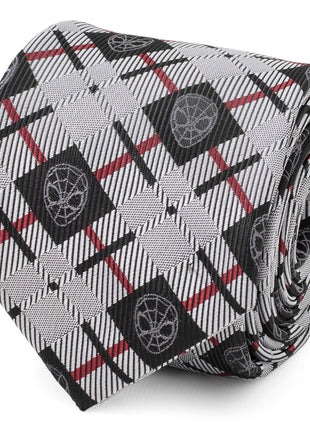 Marvel Spider-Man Plaid Black Men's Tie