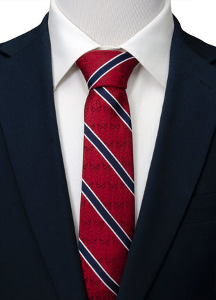 Marvel Spider-Man Red and Navy Stripe Men's Tie
