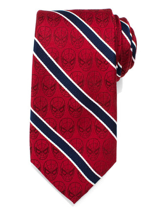 Marvel Spider-Man Red and Navy Stripe Men's Tie