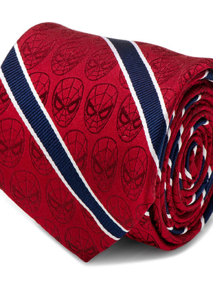 Marvel Spider-Man Red and Navy Stripe Men's Tie