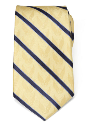 Marvel X-Men Wolverine Yellow and Navy Stripe Silk Men's Tie