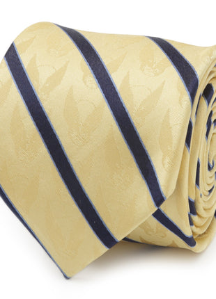 Marvel X-Men Wolverine Yellow and Navy Stripe Silk Men's Tie