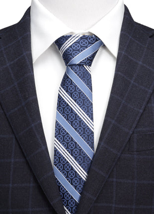 Marvel X-Men Symbol Navy Stripe Men's Tie
