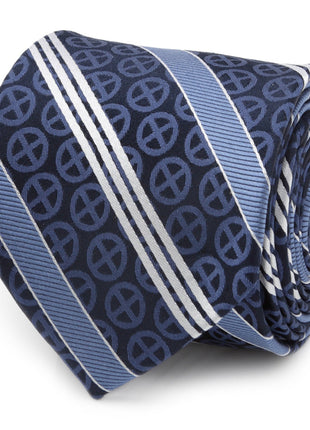 Marvel X-Men Symbol Navy Stripe Men's Tie