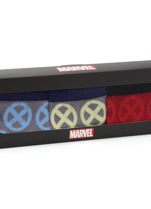 Marvel X-Men Socks 3 Pack with Lapel Pin Gift Set