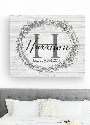 White Rustic Monogram Sign