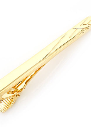 Gold Etched Lines Tie Clip