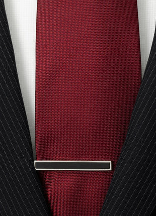 Onyx Inlaid Tie Clip