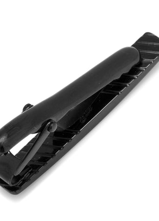 Gunmetal and Onyx Inlaid Tie Clip