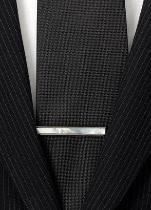Gunmetal and Mother of Pearl Inlaid Tie Clip