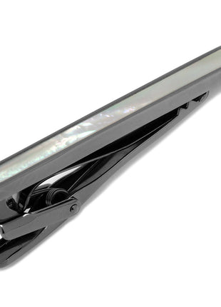 Gunmetal and Mother of Pearl Inlaid Tie Clip