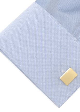 Stainless Steel Gold Plated Block Engravable Cufflinks