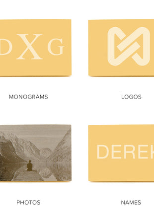 Stainless Steel Gold Plated Block Engravable Cufflinks